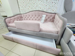 Кровать "Канди", спальное место 170х80, ткань тедди 324/306 (5 категория)