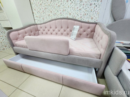 Кровать "Канди", спальное место 170х80, ткань тедди 324/306 (5 категория)